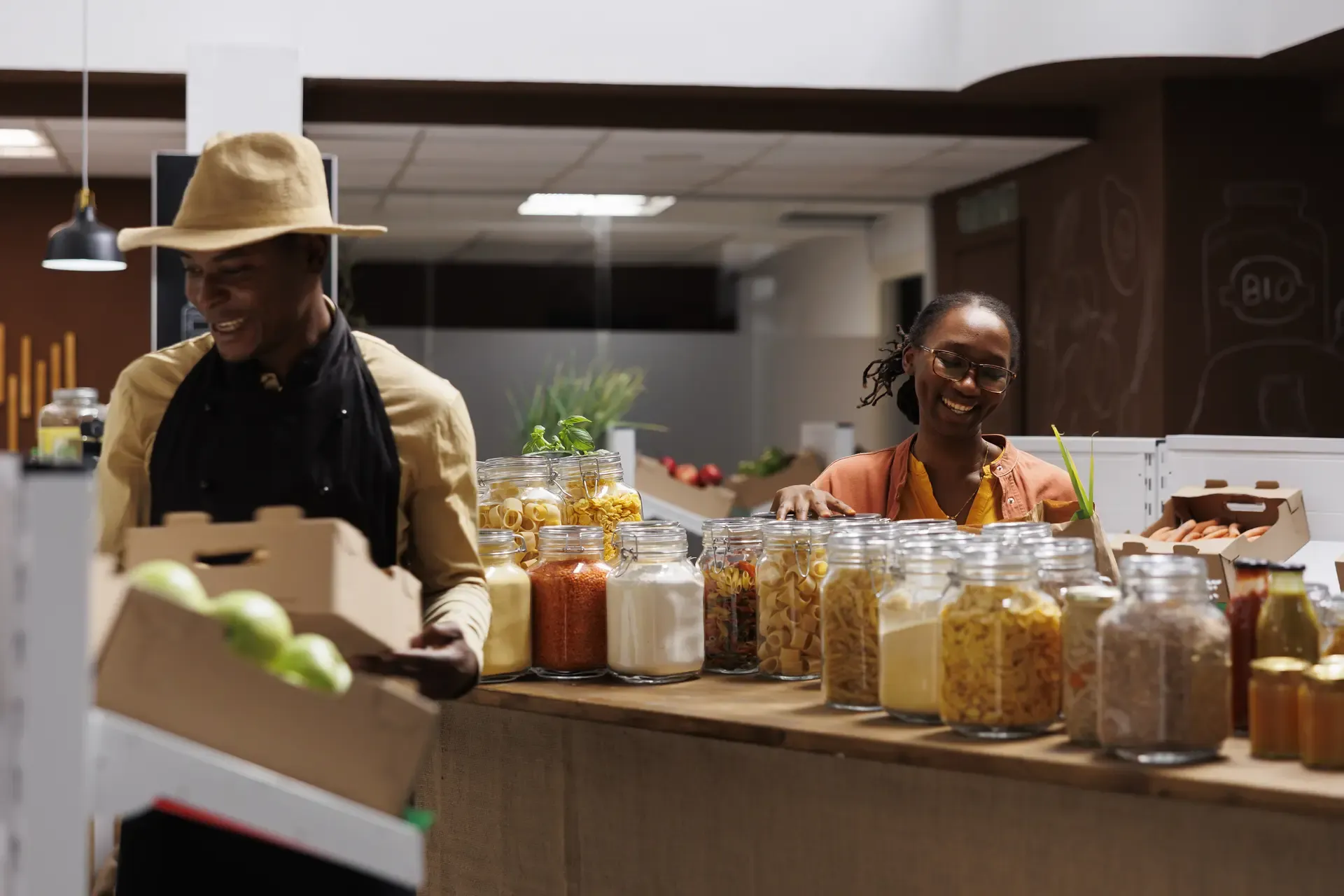 Modern canteen facility with fresh food options