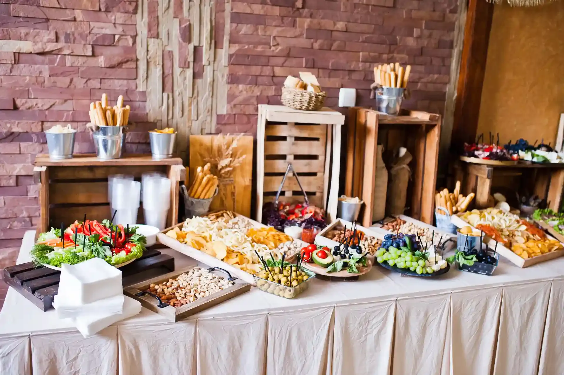 A diverse selection of beautifully presented catering snacks and dishes by Izilokotho Zemvula Catering Services